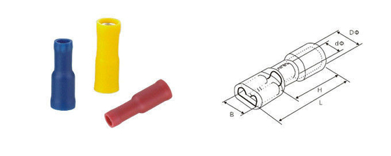 10A 1.6mm2 Fully Insulated Terminals PVC Insulated Male Female