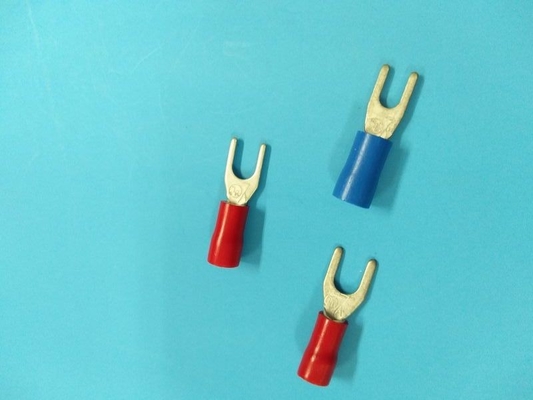 Insulated Locking 18Awg Cable Fork Terminal 1.6sqmm Red U Shaped