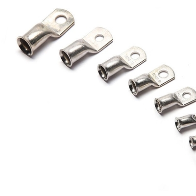 Single Hole Tinned Copper Power Cable Lug Terminals Ring Type With Mouth Bell