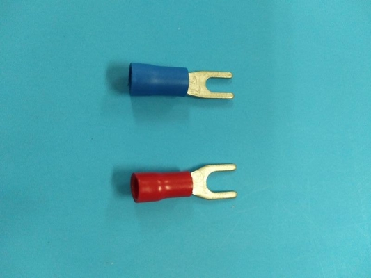 PVC Insulation Fork Crimp Terminals Electrolytic Copper Tin Plated